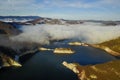 Air view of Uvac river meanders and Sjenicko accumulation lake