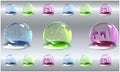 Air and water bubble of different color on abstract background Royalty Free Stock Photo