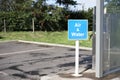 Air and Water sign at petrol station to wash car and inflate car tyres