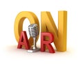 On Air word and microphone Royalty Free Stock Photo