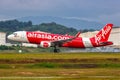 AirAsia Airbus A320 airplane at Kuala Lumpur Airport in Malaysia