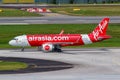 AirAsia Airbus A320neo airplane at Changi Airport in Singapore