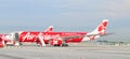 An AirAsia airplane docking at Tan Son Nhat airport in Saigon, Vietnam