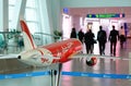 AirAsia airplane model at KLIA Airport, Kuala Lumpur, Malaysia