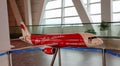 AirAsia airplane model at KLIA Airport, Kuala Lumpur, Malaysia