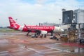 AirAsia airplane in Singapore airport