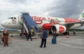 AirAsia plane landed at KLIA 2 airport in Kuala Lumpur, Malaysia