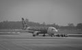 AirAsia plane on the runway at the Singapore Changi Airport