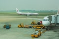 Airasia planes at Tan Son Nhat International Airport. Royalty Free Stock Photo