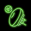airbag testing car neon glow icon illustration