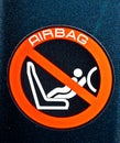 Airbag warning sign Royalty Free Stock Photo