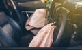 Airbags that explode after an accident.Car Safety Concept. Royalty Free Stock Photo