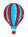 Airballoon cartoon sticker in retro style Royalty Free Stock Photo