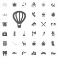 Airballoon icon. Camping and outdoor recreation icons set