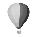 Airballoon icon in monochrome style isolated on white background. Rest and travel symbol stock vector illustration.