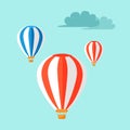 Airballoons Flying in Blue Sky Vector Illustration
