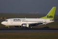 AirBaltic jet plane taxiing in airport