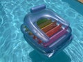 Airbed in swimming pool