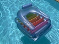Airbed in swimming pool Royalty Free Stock Photo