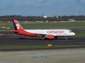 Airberlin airplane at the airport Duesseldorf departing