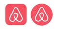 Airbnb logo, Airbnb button set vector Royalty Free Stock Photo