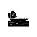 Airboat line icon. Isolated vector element.