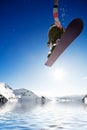 Airborn snowboarder Royalty Free Stock Photo