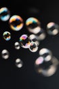 Airborne bubbles suspended in mid-air Royalty Free Stock Photo