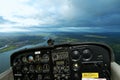 Airborne Cessna Cockpit With Paths Royalty Free Stock Photo