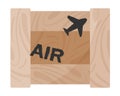 Airborne delivery wooden box package parcel air drop. Online military game concept