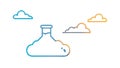 Airborne Lab Flasks, Scientific Cloud Computing, vector design Generative AI Royalty Free Stock Photo
