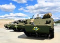 Airborne multipurpose tracked armored personnel carriers Royalty Free Stock Photo