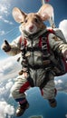 Airborne Rodent: Soaring Through the Skies in Daring Mouse Skydiving