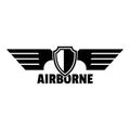 Airborne wings logo, simple style Royalty Free Stock Photo