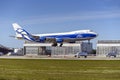 AirBridgeCargo Boeing 747-400F VQ-BWW im Landeanflug auf den Flughafen MÃÂ¼nchen