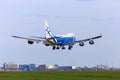 AirBridgeCargo 747-400f landing at Amsterdam Schiphol Royalty Free Stock Photo