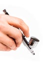 Airbrush in hand Royalty Free Stock Photo