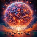 7 31. Airburst shells_ Large, spherical fireworks that Royalty Free Stock Photo