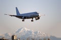 Airbus A-320 aircraft landing in Vancouver