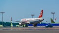 Airbus A 320 Air Arabia taxing at apron