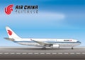 Airbus A300 Air China, vector illustration