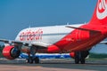 Airbus A 320 Airberlin Airlines taxing at apron Royalty Free Stock Photo