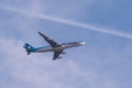 Airbus A340-313 from the airline Air Tahiti Nui in flight Royalty Free Stock Photo