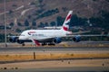 Airbus 380 airplane of British Airways at Adolfo Suarez Madrid Barajas Airport Royalty Free Stock Photo