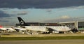 An Airbus A330 airplane from the Colombian airline Avianca (AV) with a Star Alliance livery Royalty Free Stock Photo