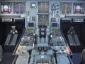 Airbus A330 airplane's cockpit front and pedestrian panel Royalty Free Stock Photo