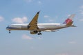 Airbus A350 China Airlines approaching to London Heathrow airport