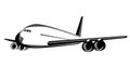 Airbus A380 Commercial Jet Plane Airliner Flying Front View Isolated Retro