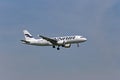 FinnAir Airbus A320 landing Royalty Free Stock Photo