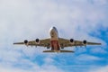 Airbus A380 Fly Emirates plane taking off in Barcelona airport Josep Tarradellas, Catalonia, Spain